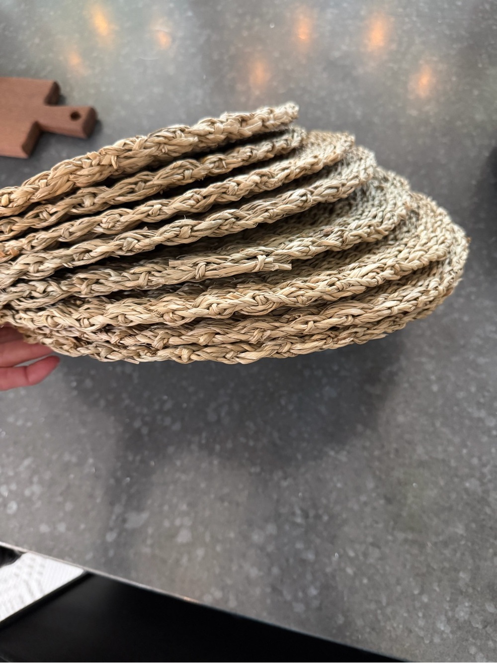 Handwoven Natural Seagrass Pottery Barn chargers - Set of 8